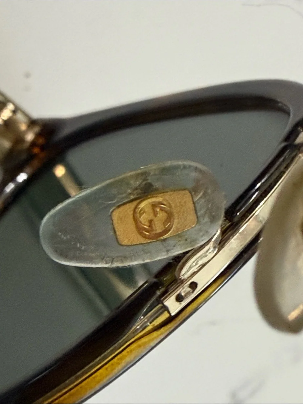 Authentic Gucci Black and Gold Square-Frame Sunglasses